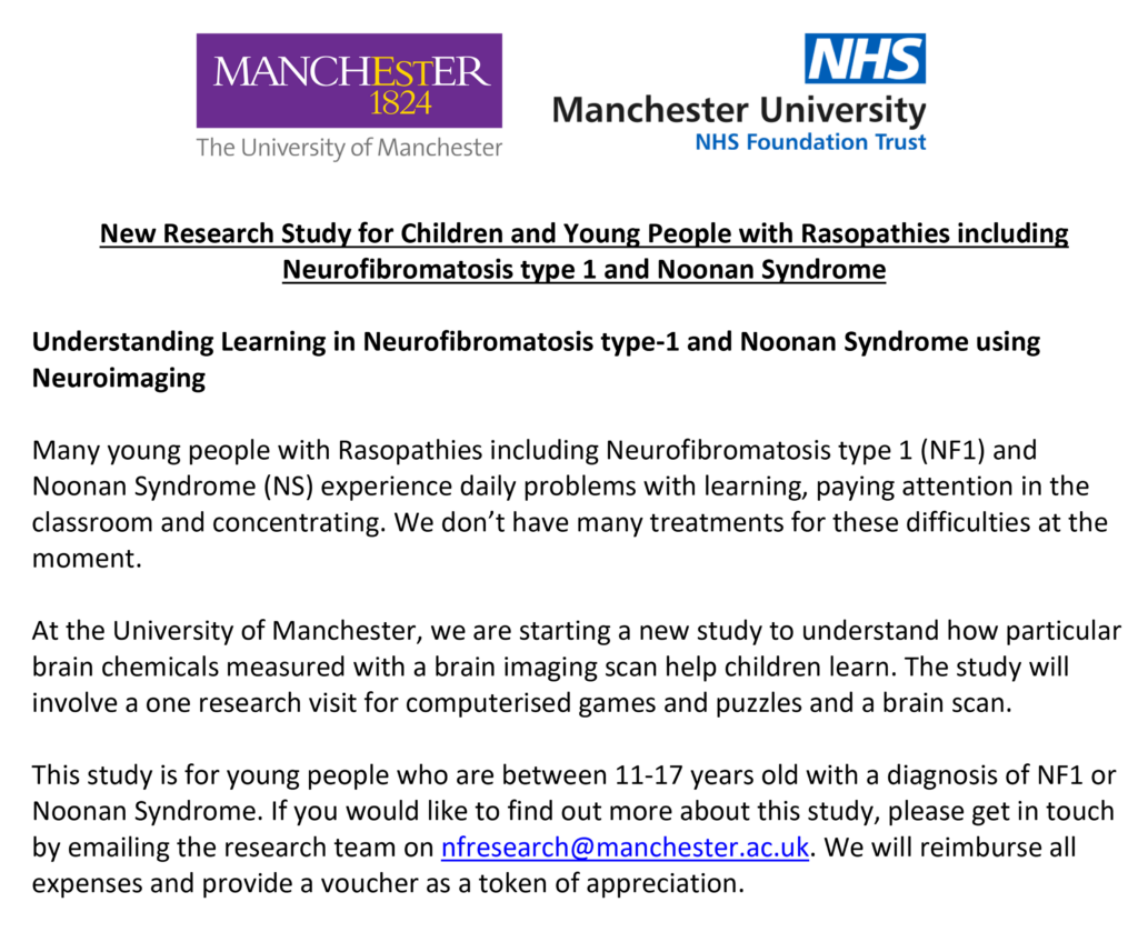 Research project on learning in young people with NS